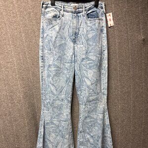 TRUE RELIGION Lt. Blue Floral Bellbottom Jeans
